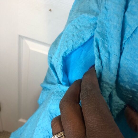 J  Crew blue strapless midi dress with pockets - Picture 5 of 8